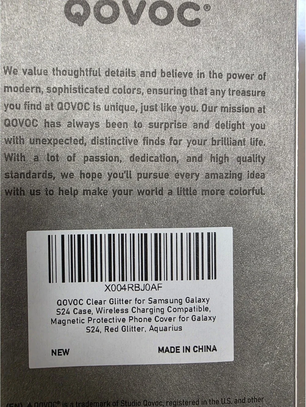 QOVOC Clear Glitter Magnetic Wireless Charging Case for Samsung Galaxy S24
